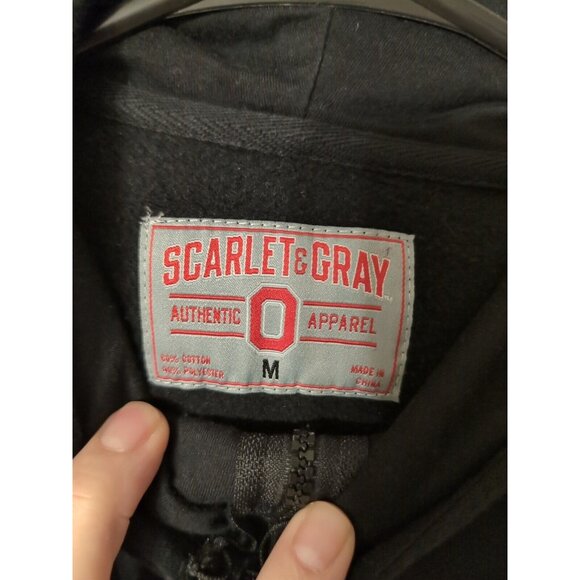 Scarlet & Gray Ohio State Buckeyes Boys Full Zip Hoodie Size M - Picture 3 of 6